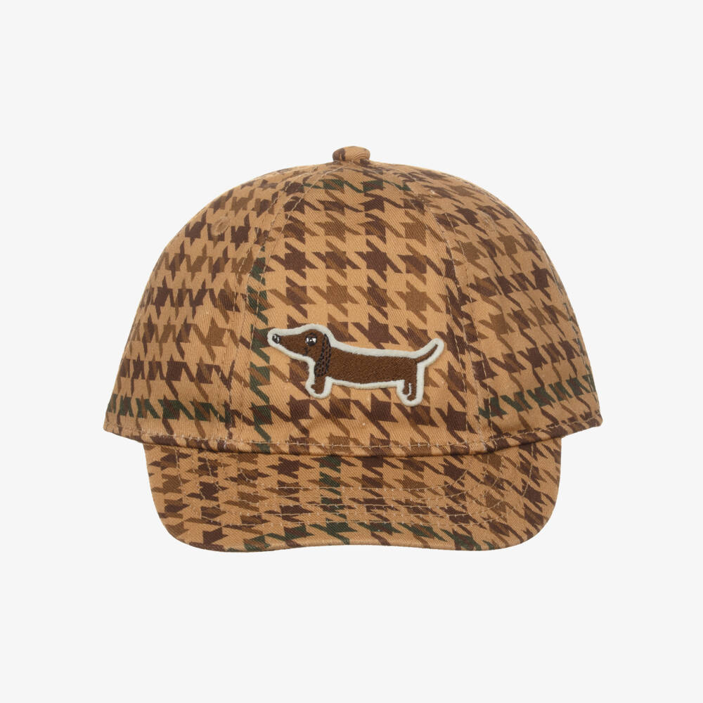 Mini Rodini-Boys Brown Check Cotton Hat | Childrensalon Outlet