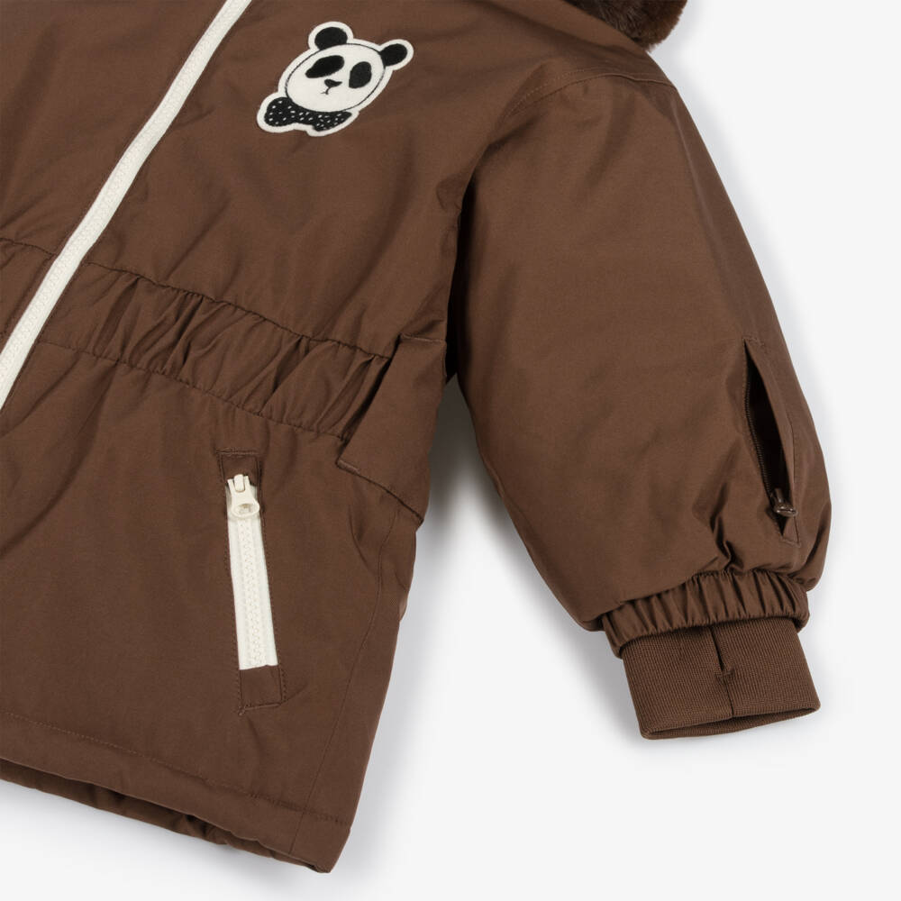 Mini Rodini-Boys Brown Cozy Ski Jacket | Childrensalon Outlet