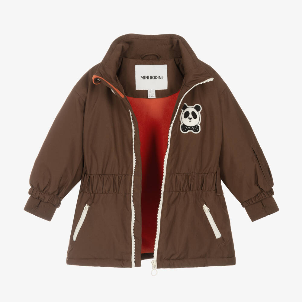 Mini Rodini-Boys Brown Cozy Ski Jacket | Childrensalon Outlet