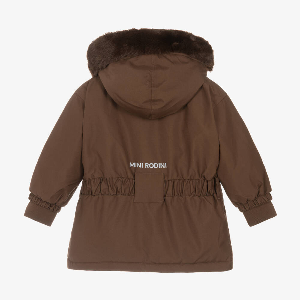 Mini Rodini-Boys Brown Cozy Ski Jacket | Childrensalon Outlet