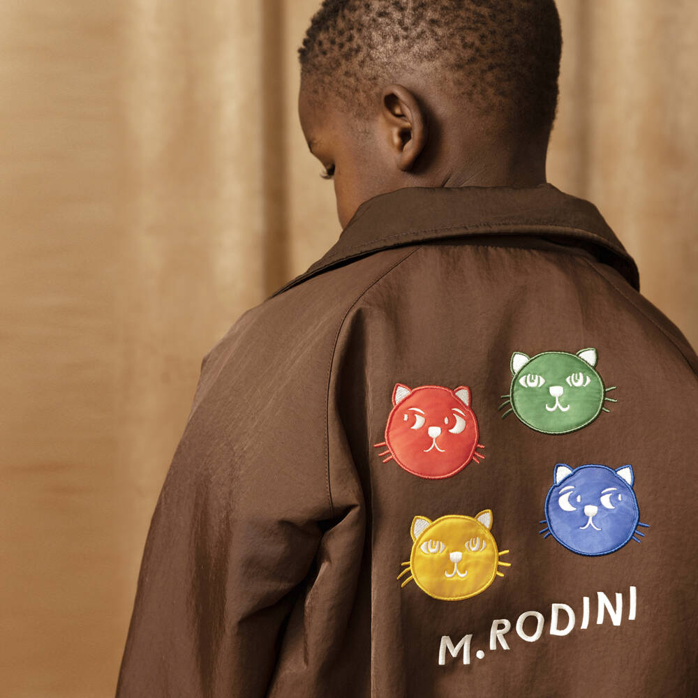 Mini Rodini-Boys Brown Feline Aviator Jacket | Childrensalon Outlet