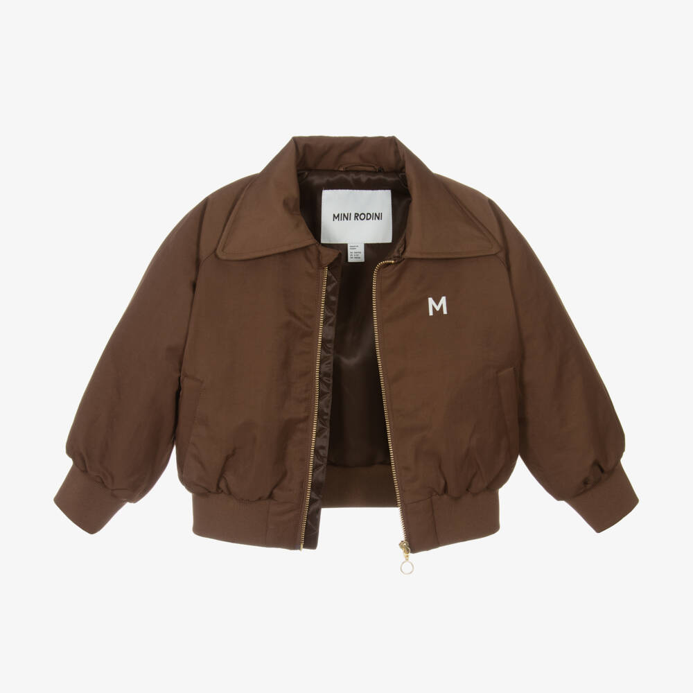 Mini Rodini-Boys Brown Feline Aviator Jacket | Childrensalon Outlet
