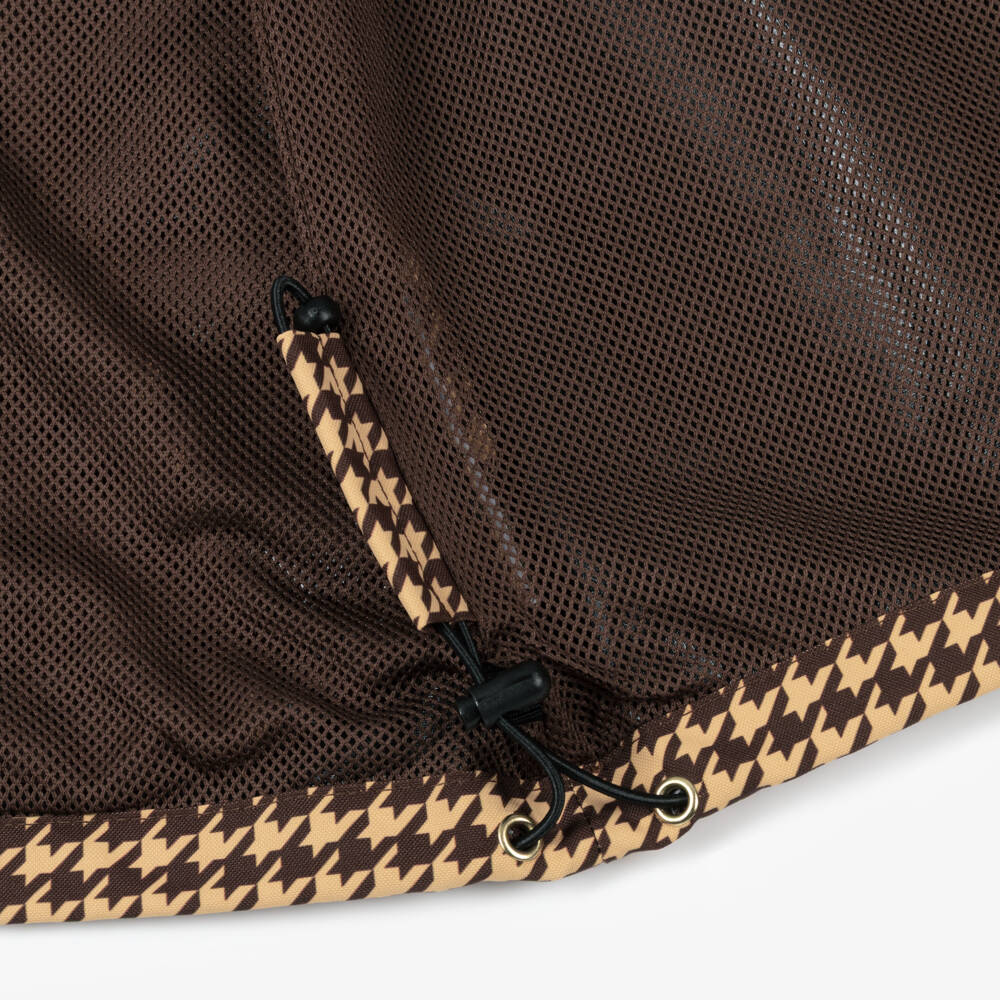 Mini Rodini-Boys Brown Houndstooth Water-Repellent Coat | Childrensalon Outlet