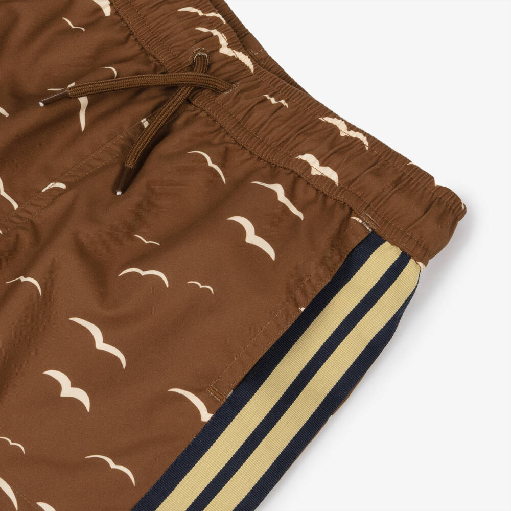 Mini Rodini-Boys Brown Seagull Print Swim Shorts | Childrensalon Outlet