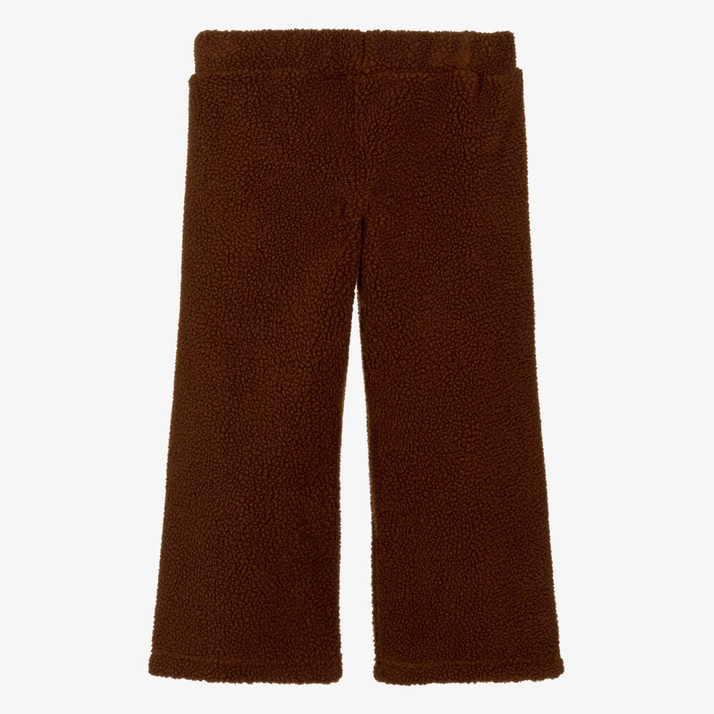 Mini Rodini-Boys Brown Sherpa Fleece Bear Trousers | Childrensalon Outlet