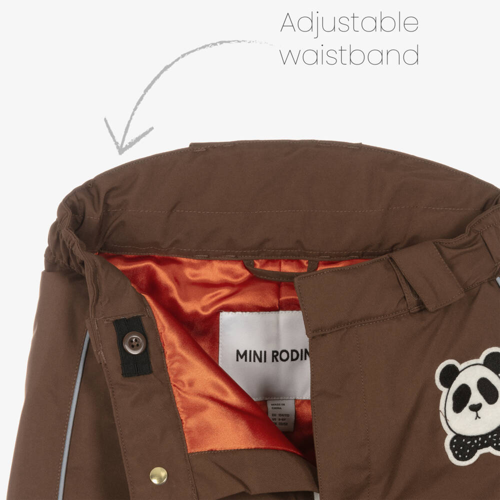 Mini Rodini-Boys Brown Winterproof Ski Pants | Childrensalon Outlet