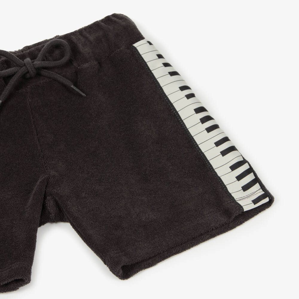Mini Rodini-Boys Charcoal Cotton Piano Shorts | Childrensalon Outlet