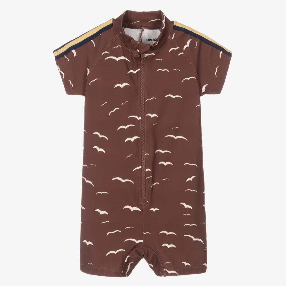 Mini Rodini-Boys Chestnut Seagull Rash Guard | Childrensalon Outlet