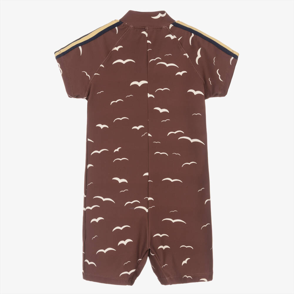 Mini Rodini-Boys Chestnut Seagull Rash Guard | Childrensalon Outlet