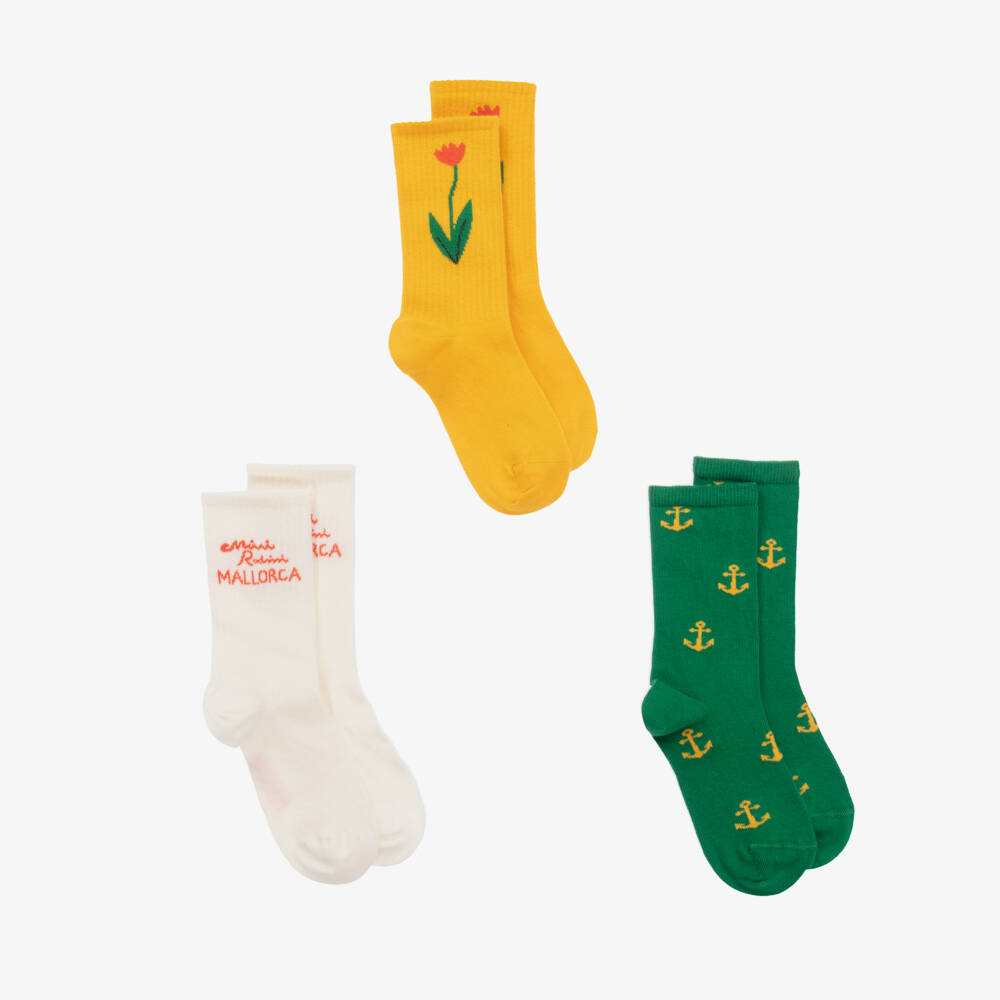 Mini Rodini-Boys Colourful Cotton Sock Trio | Childrensalon Outlet