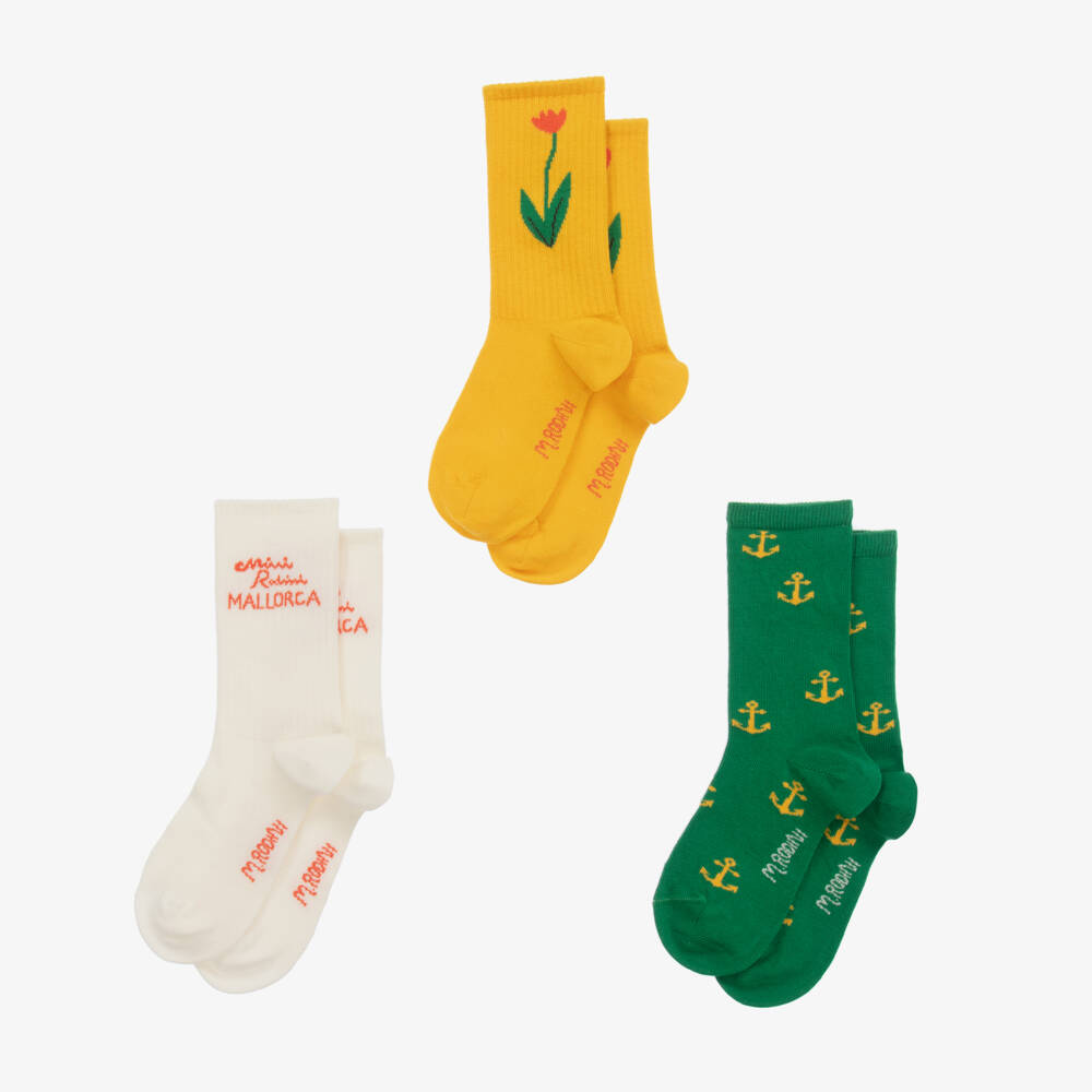 Mini Rodini-Boys Colourful Cotton Sock Trio | Childrensalon Outlet