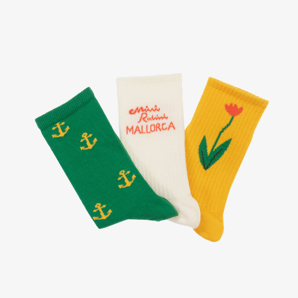 Mini Rodini-Boys Colourful Cotton Sock Trio | Childrensalon Outlet