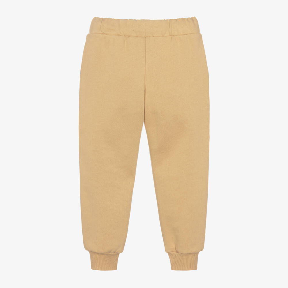 Mini Rodini-Boys Dark Beige Cotton Joggers | Childrensalon Outlet