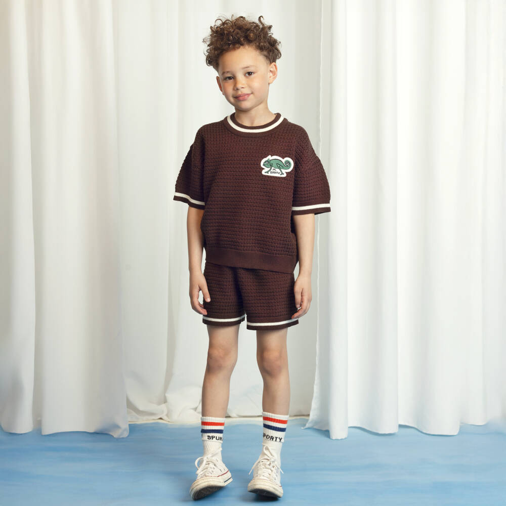 Mini Rodini-Boys Earthy Organic Cotton Knit Tee | Childrensalon Outlet
