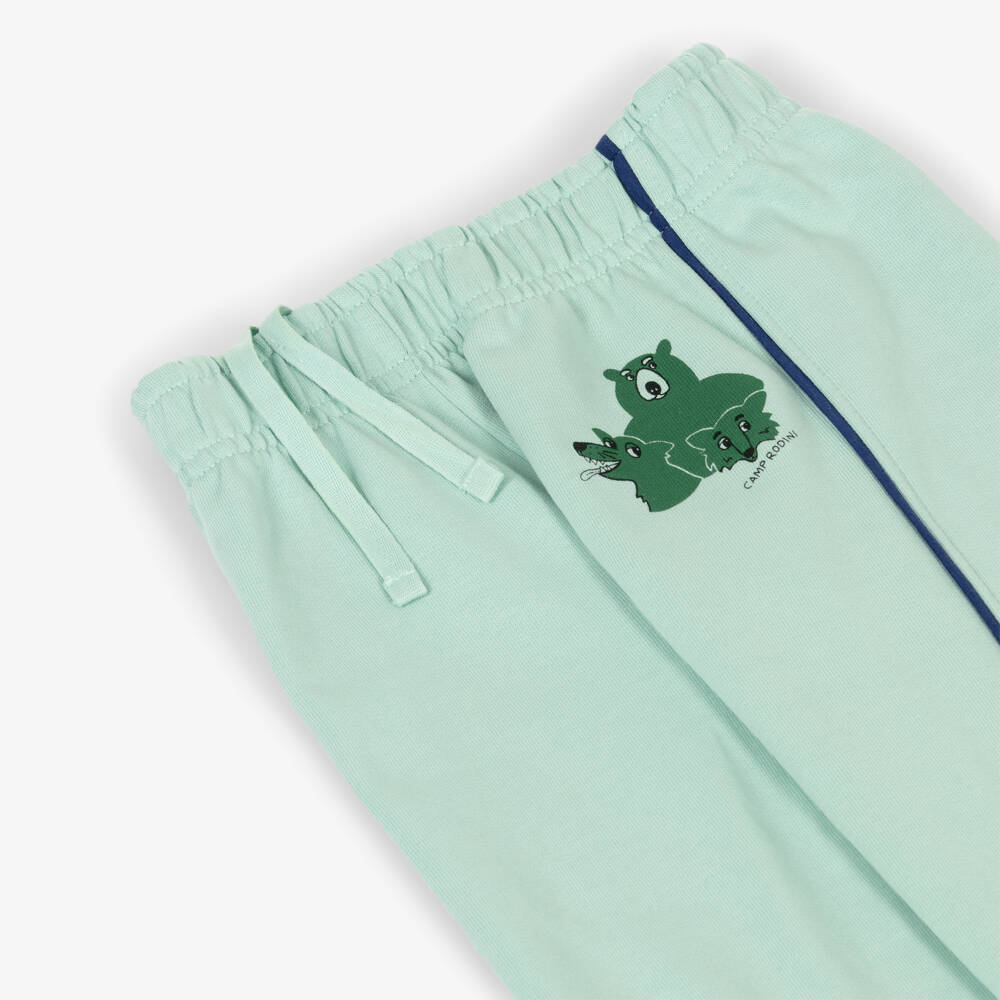 Mini Rodini-بنطلون رياضي أخضر بنقشة حيوانات للأولاد | Childrensalon Outlet