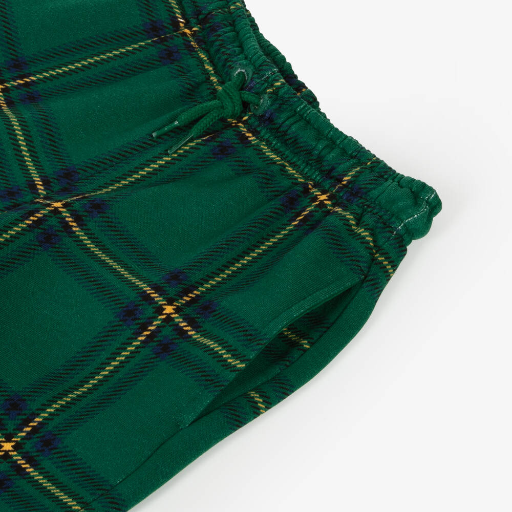 Mini Rodini-Boys Green Check Cotton Joggers | Childrensalon Outlet