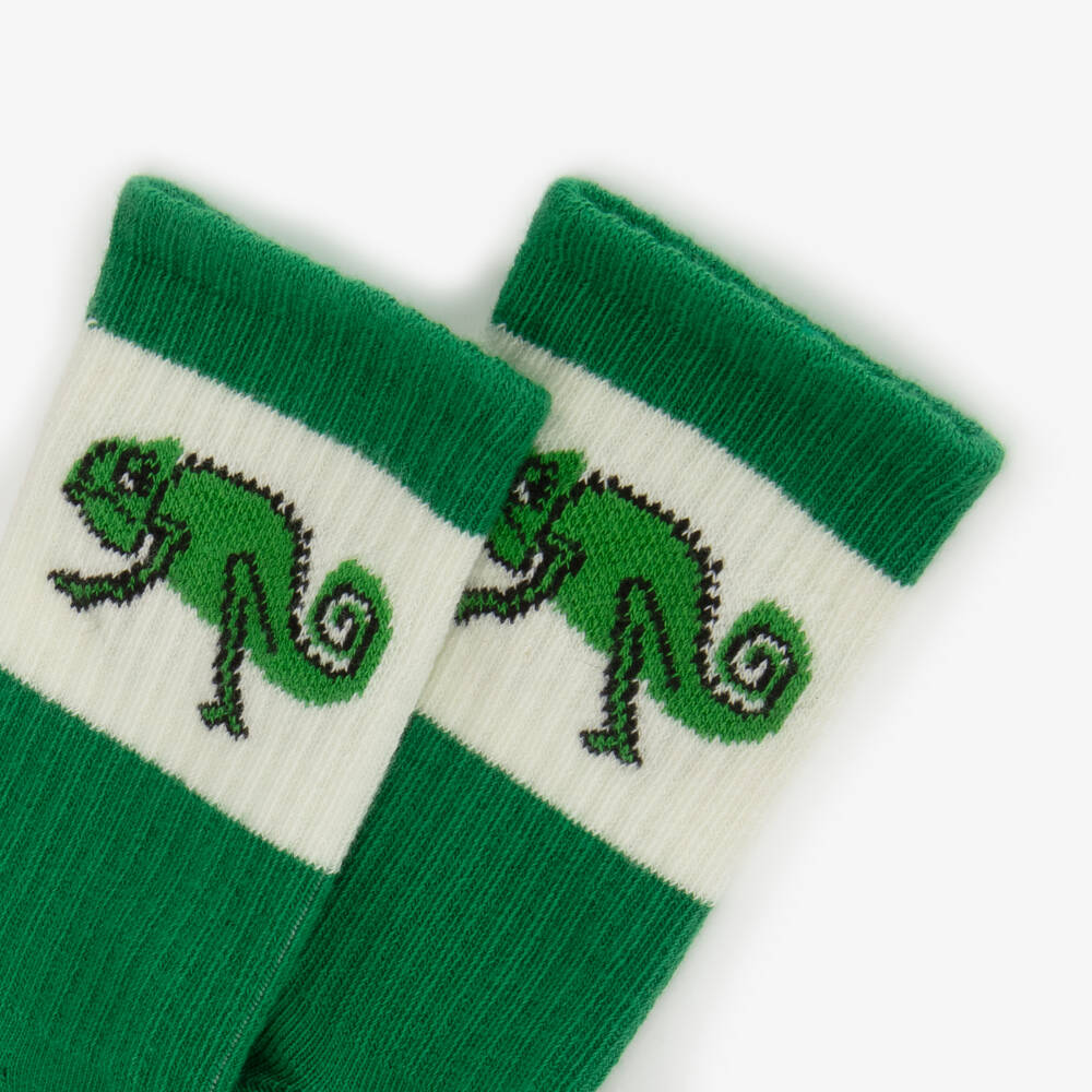 Mini Rodini-Boys Green Lizard Knit Socks | Childrensalon Outlet