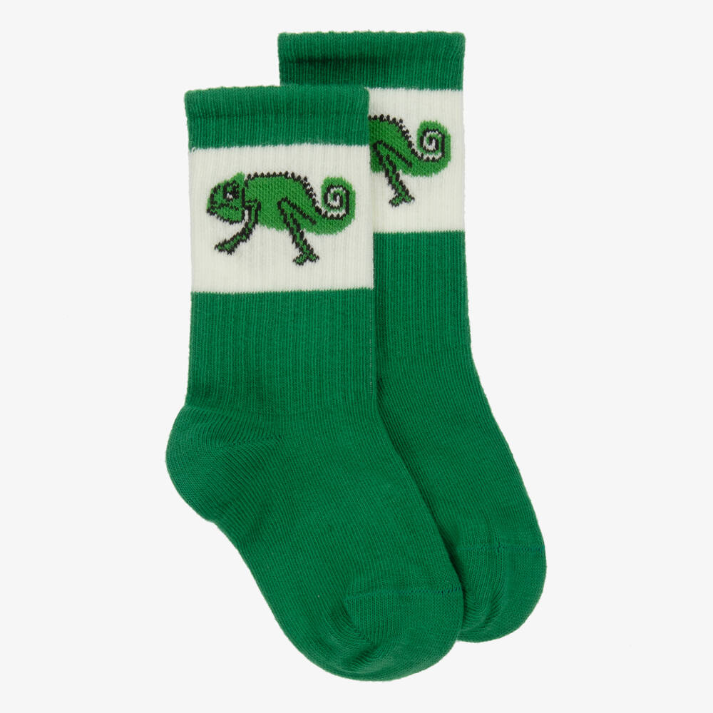 Mini Rodini-Boys Green Lizard Knit Socks | Childrensalon Outlet