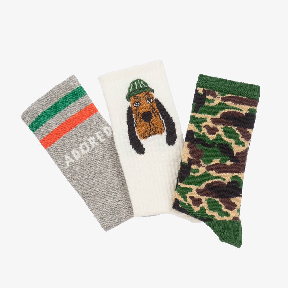 ميني روديني-جوارب قطن عضوي محبوك للأولاد (عدد 3) | Childrensalon Outlet