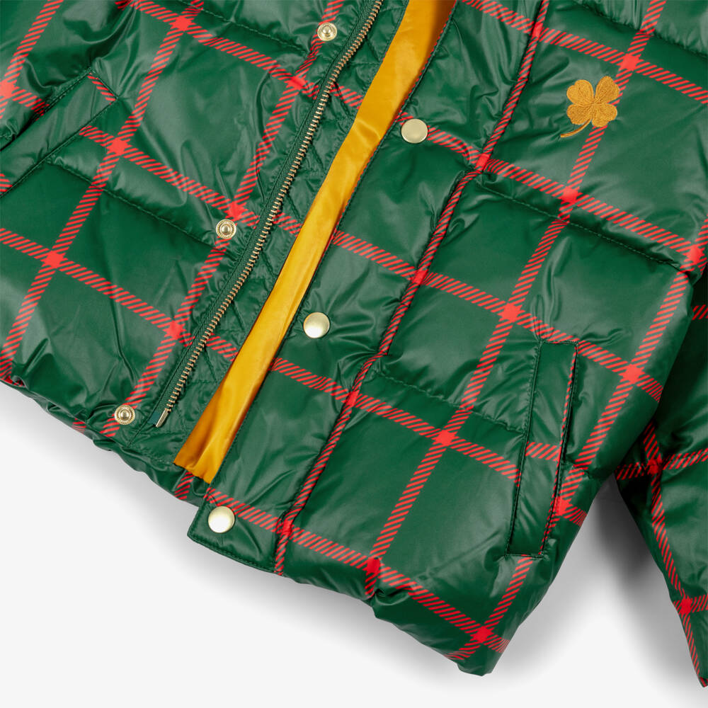 Mini Rodini-Boys Green Plaid Puffer Jacket | Childrensalon Outlet