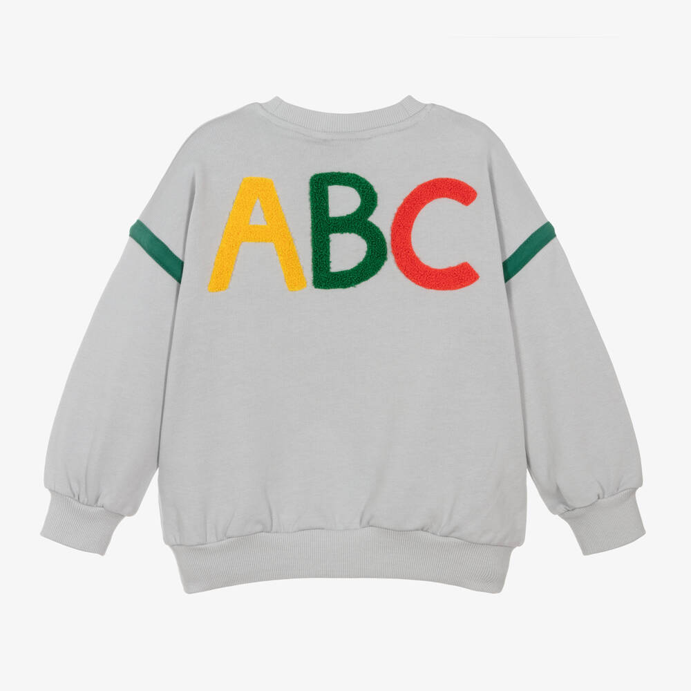 Mini Rodini-Boys Grey ABC Cotton Jumper | Childrensalon Outlet