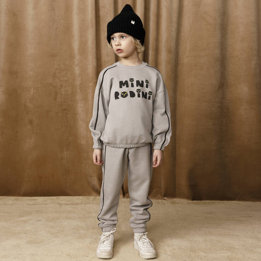 Mini Rodini-Серые хлопковые комфортные джоггеры для мальчиков | Childrensalon Outlet