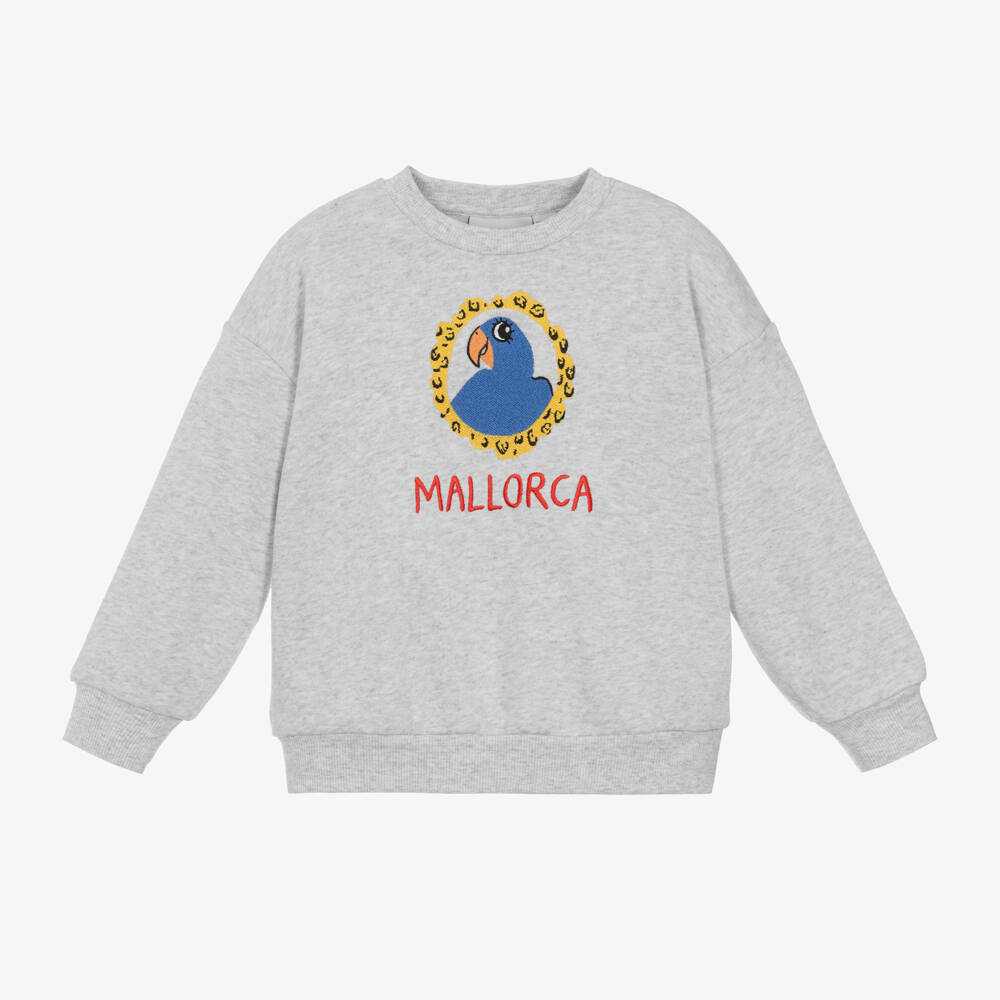 Mini Rodini-Boys Grey Cotton Parrot Jumper | Childrensalon Outlet