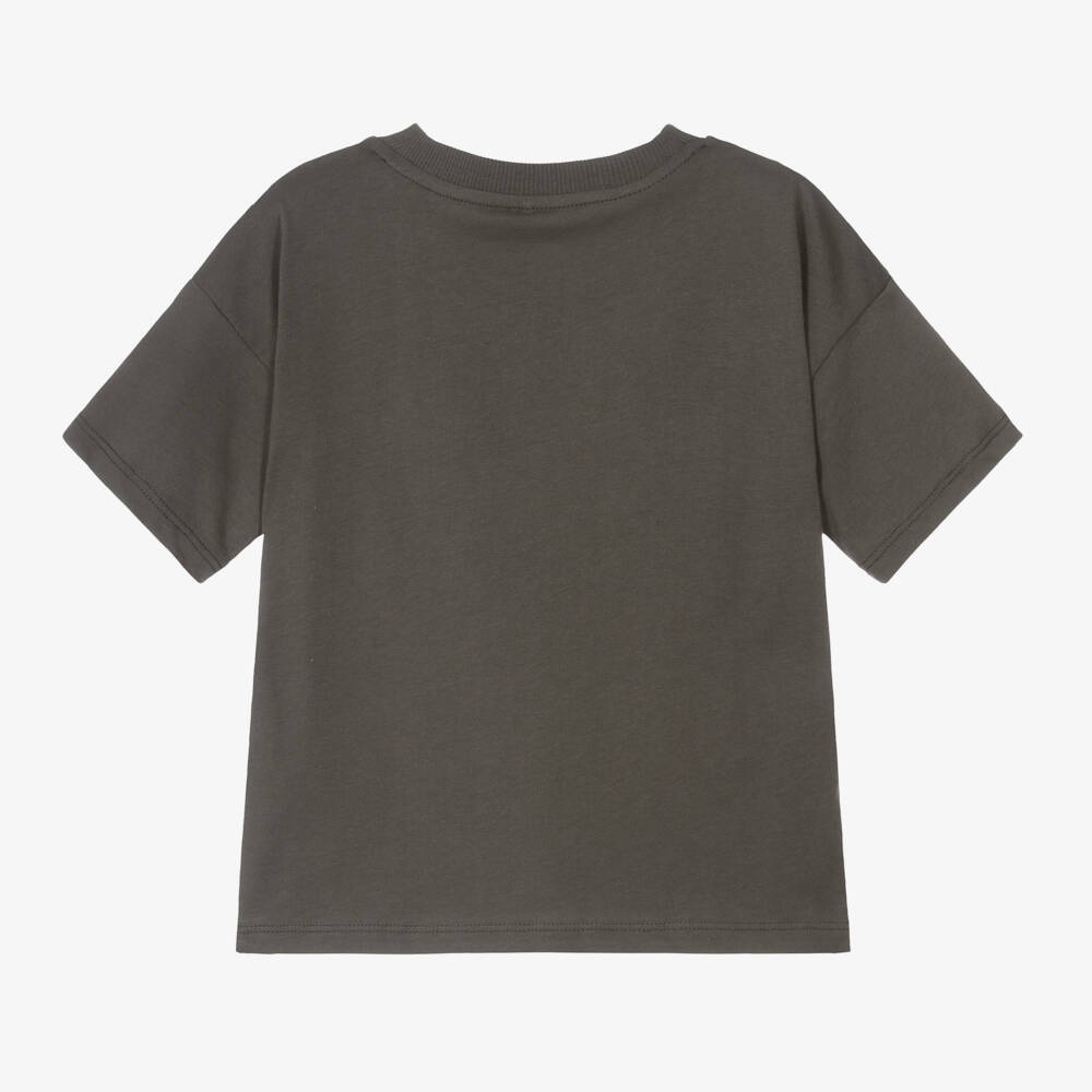 Mini Rodini-Boys Grey Earth Graphic Tee | Childrensalon Outlet