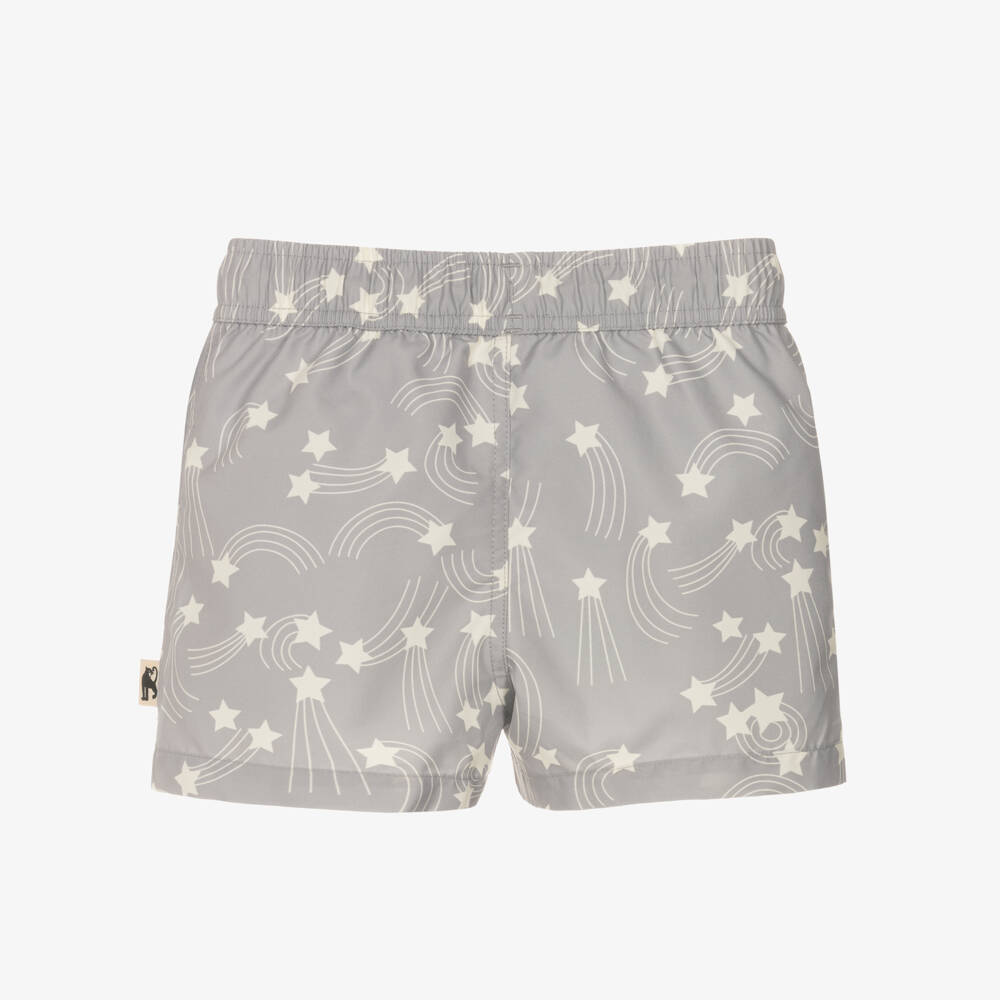 Mini Rodini-Boys Grey Shooting Star Print Swim Shorts | Childrensalon Outlet