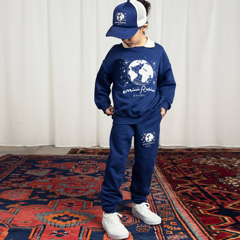 Mini Rodini-Boys Heavenly Blue Cotton Joggers | Childrensalon Outlet