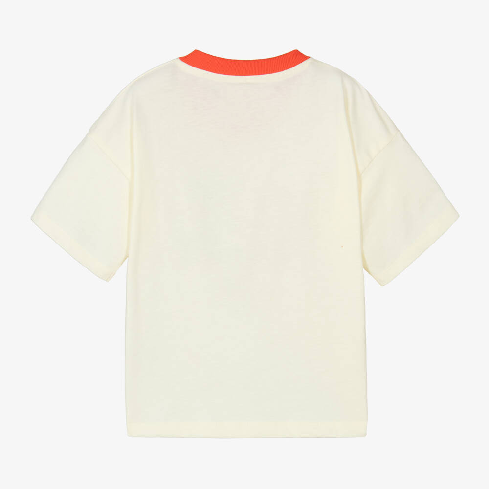 Mini Rodini-Boys Ivory Cat Graphic Tee | Childrensalon Outlet