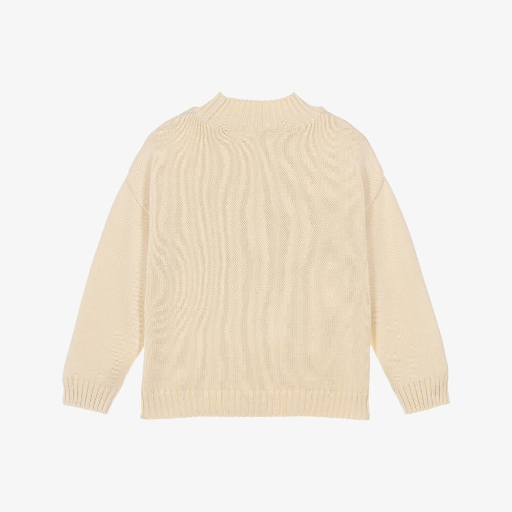 Mini Rodini-Boys Ivory Jumper with Bear Motif | Childrensalon Outlet