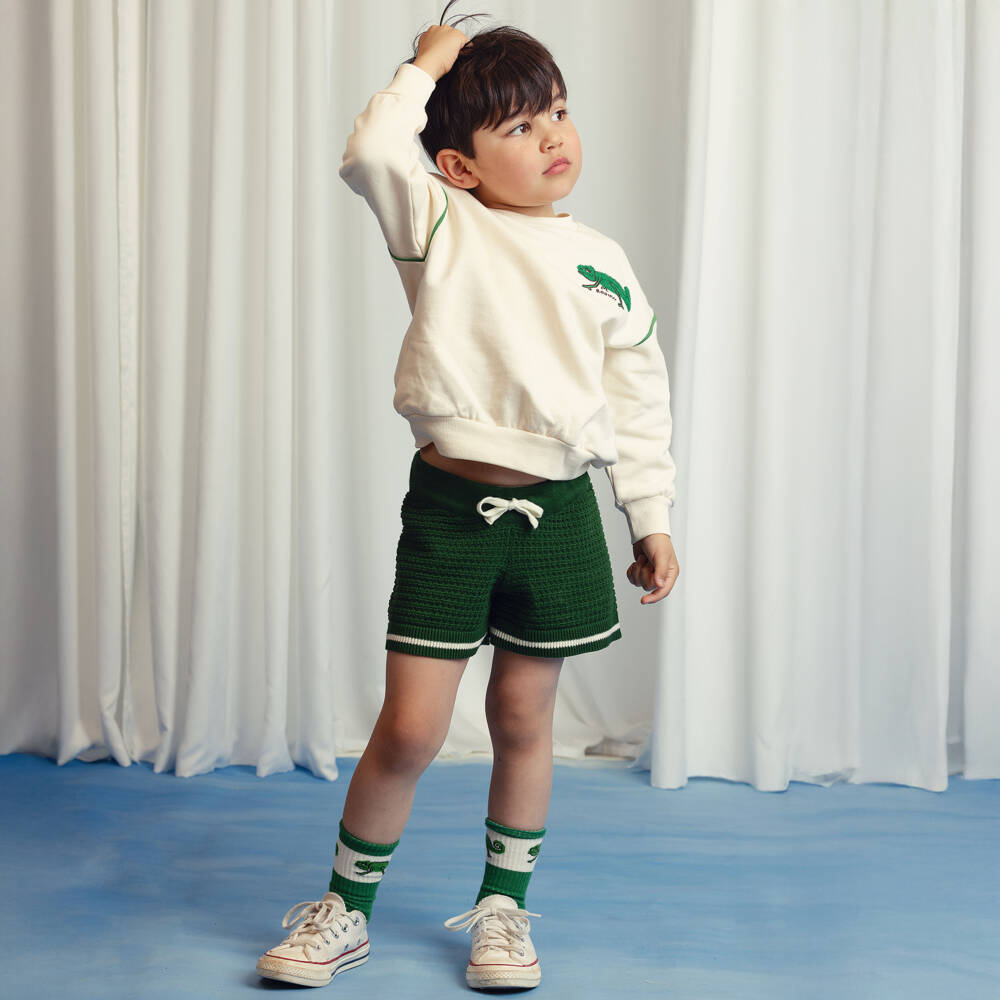 Mini Rodini-Boys Ivory Lizard Print Jumper | Childrensalon Outlet