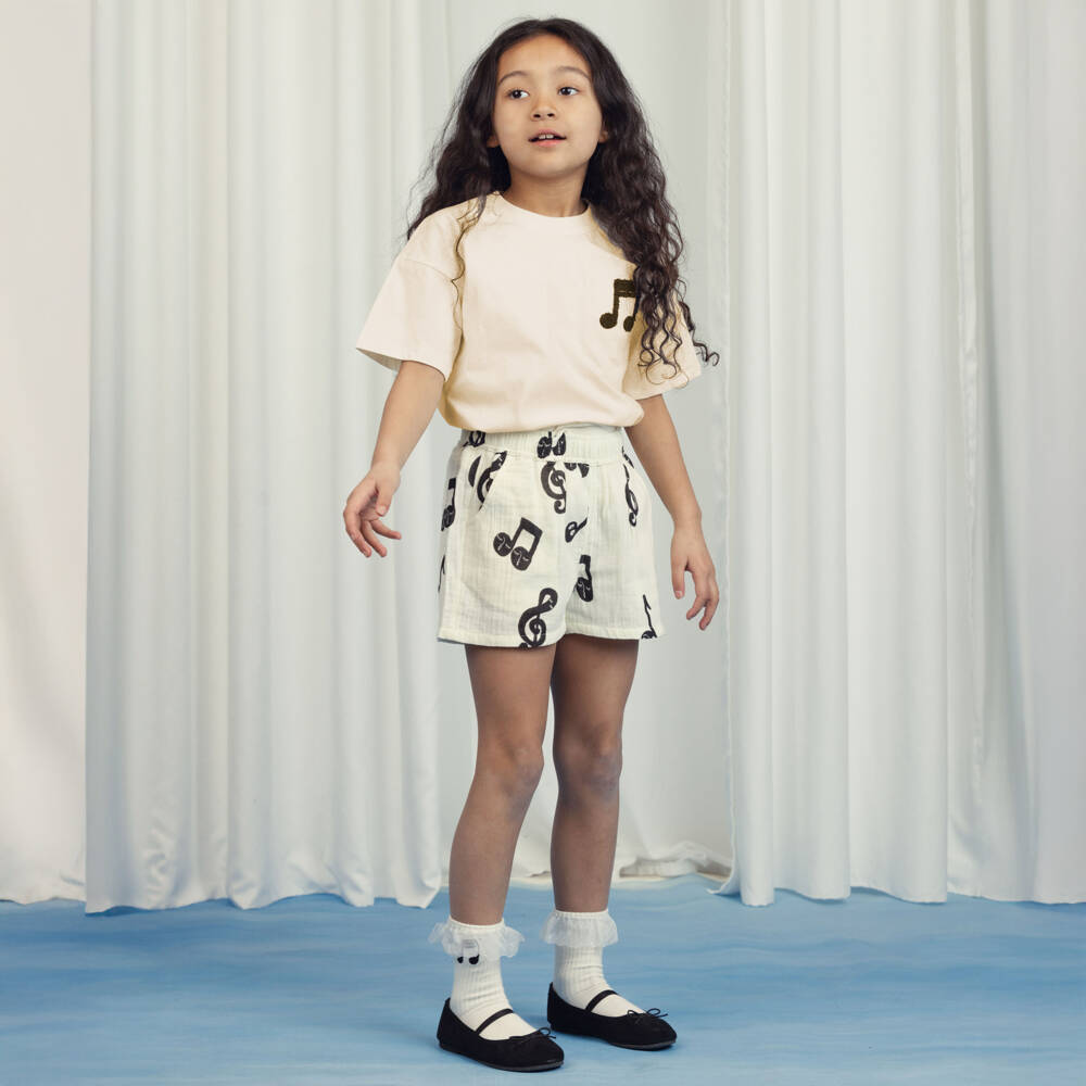 Mini Rodini-Boys Ivory Melodic Note Tee | Childrensalon Outlet