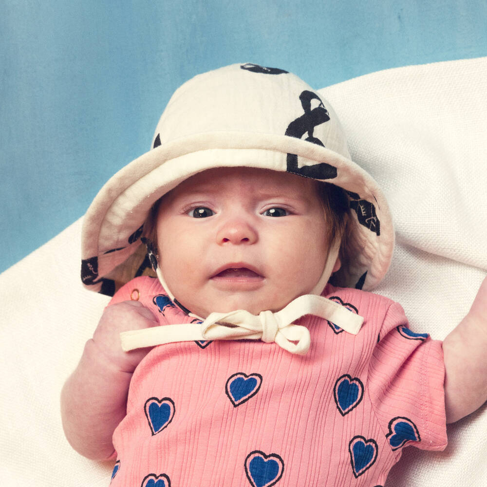 Mini Rodini-Boys Ivory Music Note Sun Hat | Childrensalon Outlet