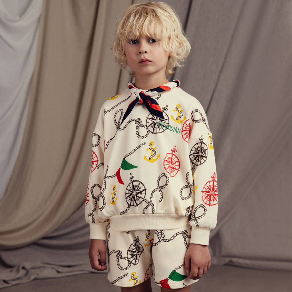 Mini Rodini-Boys Ivory Nautical Cotton Shorts | Childrensalon Outlet