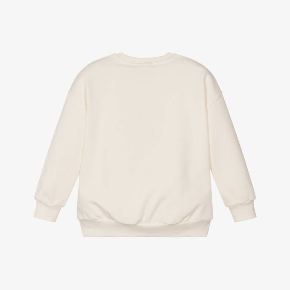 Mini Rodini-Boys Ivory Organic Cotton Bouclé Alien Sweatshirt | Childrensalon Outlet