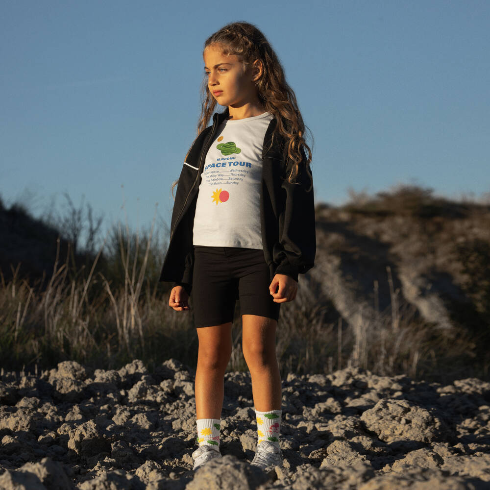 Mini Rodini-Boys Ivory Organic Cotton Space Tour T-Shirt | Childrensalon Outlet