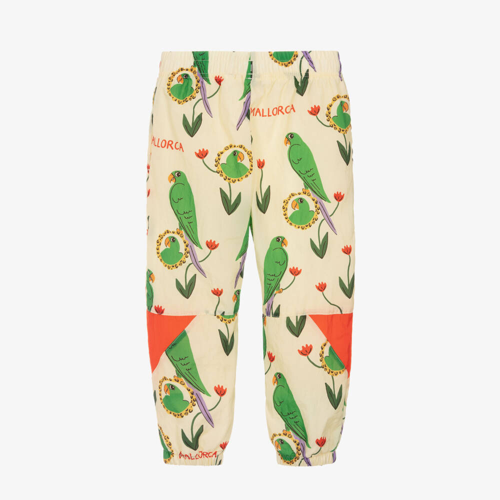 Mini Rodini-Boys Ivory Parrot Pattern Joggers | Childrensalon Outlet
