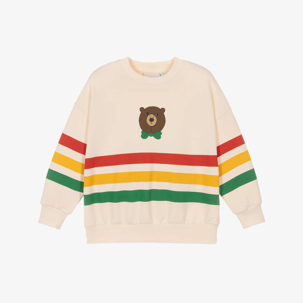 Mini Rodini-Boys Ivory Teddy Bear Sweatshirt | Childrensalon Outlet