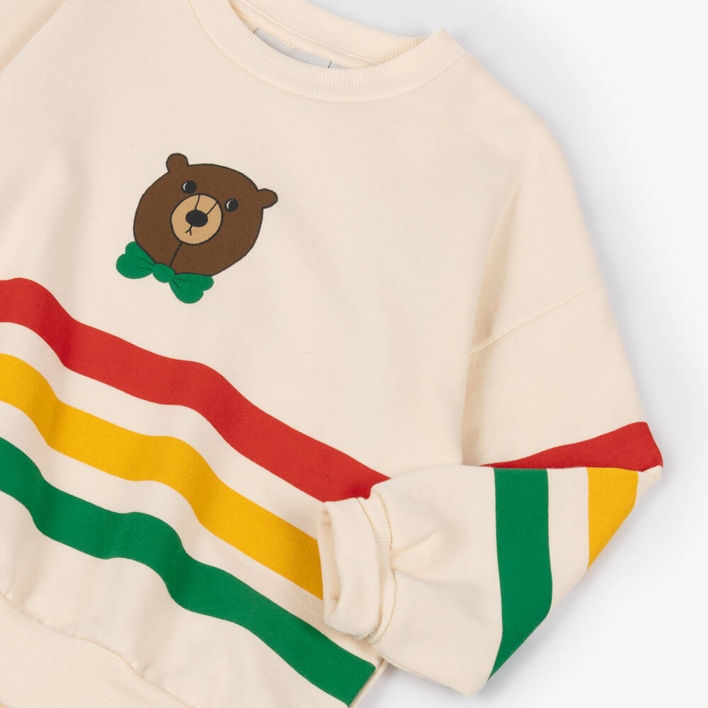 Mini Rodini-Boys Ivory Teddy Bear Sweatshirt | Childrensalon Outlet