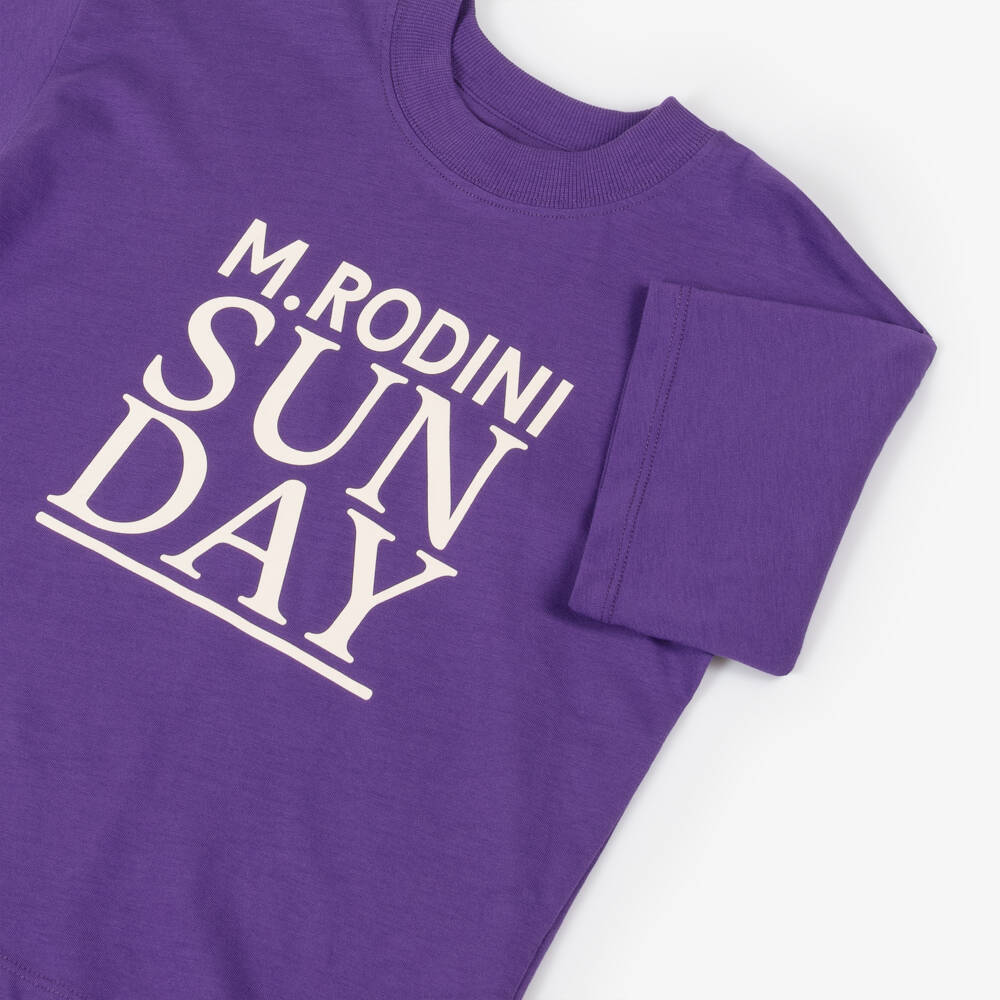 Mini Rodini-Boys Lilac Organic Cotton Tee | Childrensalon Outlet