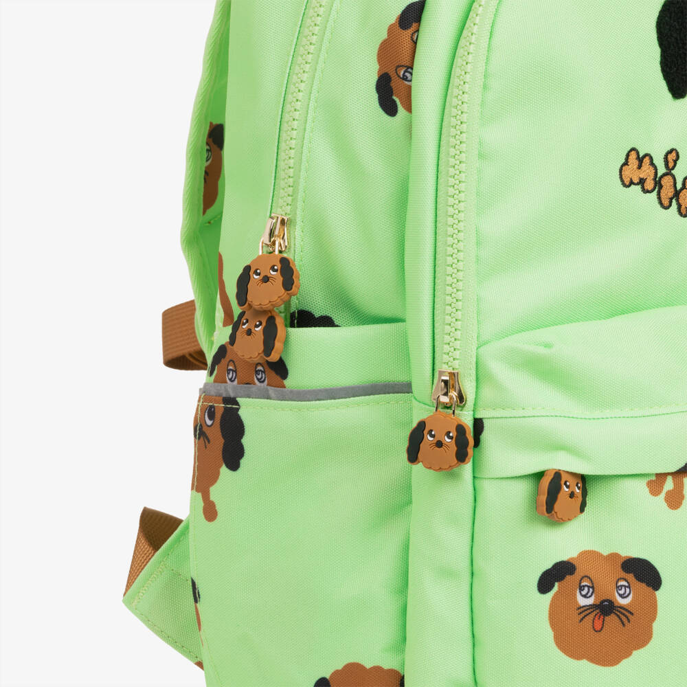 Mini Rodini-Boys Lime Green Dog Print Backpack (40cm) | Childrensalon Outlet