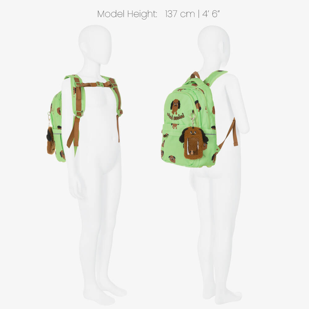 Mini Rodini-Boys Lime Green Dog Print Backpack (40cm) | Childrensalon Outlet