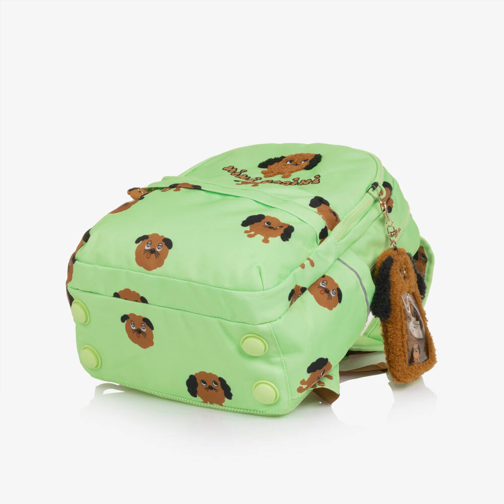 Mini Rodini-Boys Lime Green Dog Print Backpack (40cm) | Childrensalon Outlet