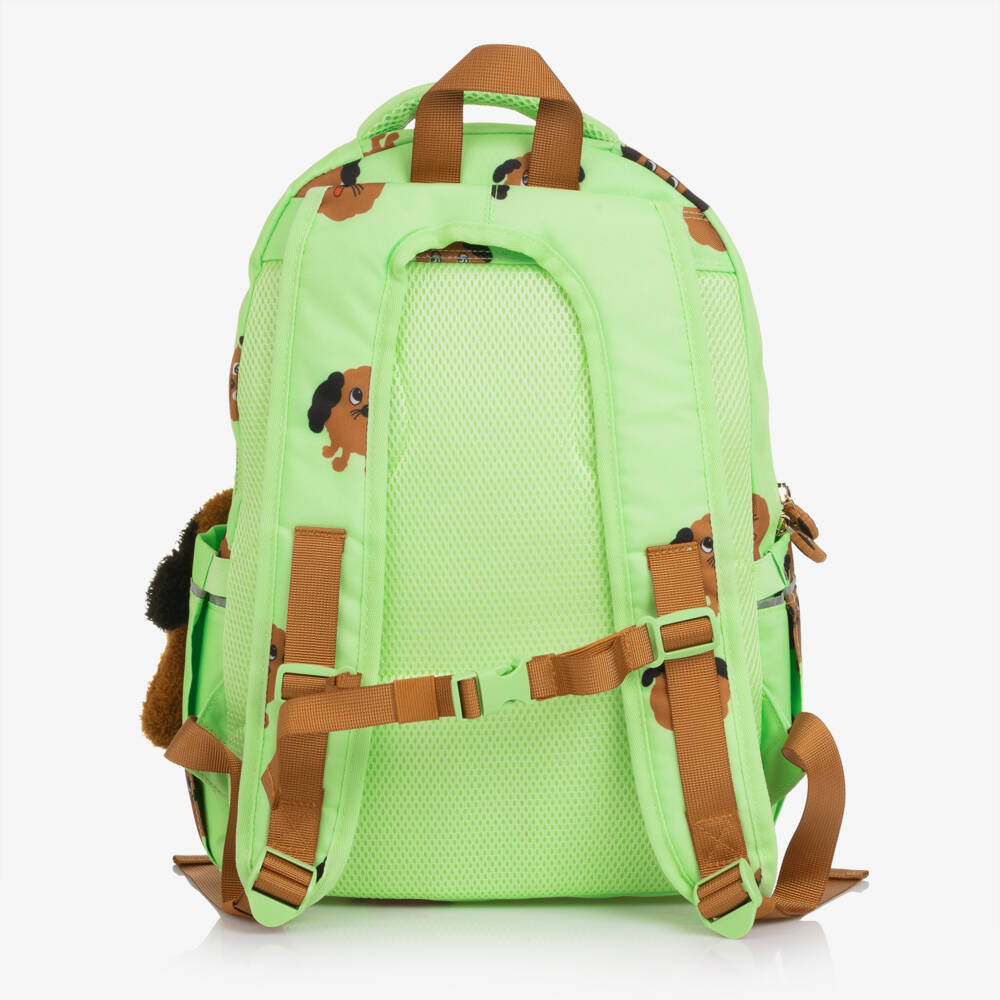 Mini Rodini-Boys Lime Green Dog Print Backpack (40cm) | Childrensalon Outlet