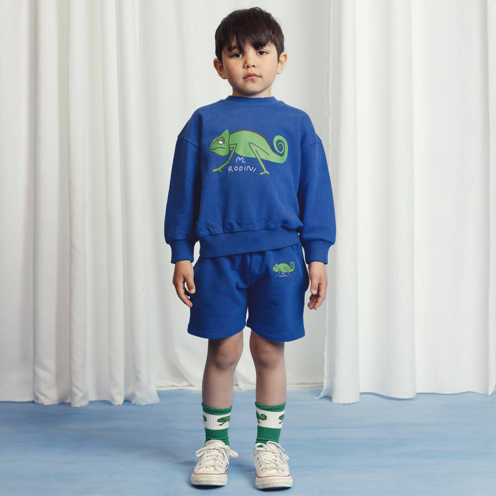 Mini Rodini-Boys Lizard Print Cotton Shorts | Childrensalon Outlet
