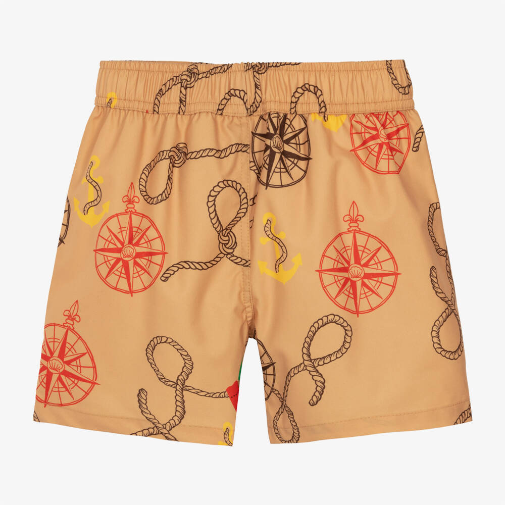 Mini Rodini-شورت سباحة بطبعة بحرية لون بيج للأولاد | Childrensalon Outlet