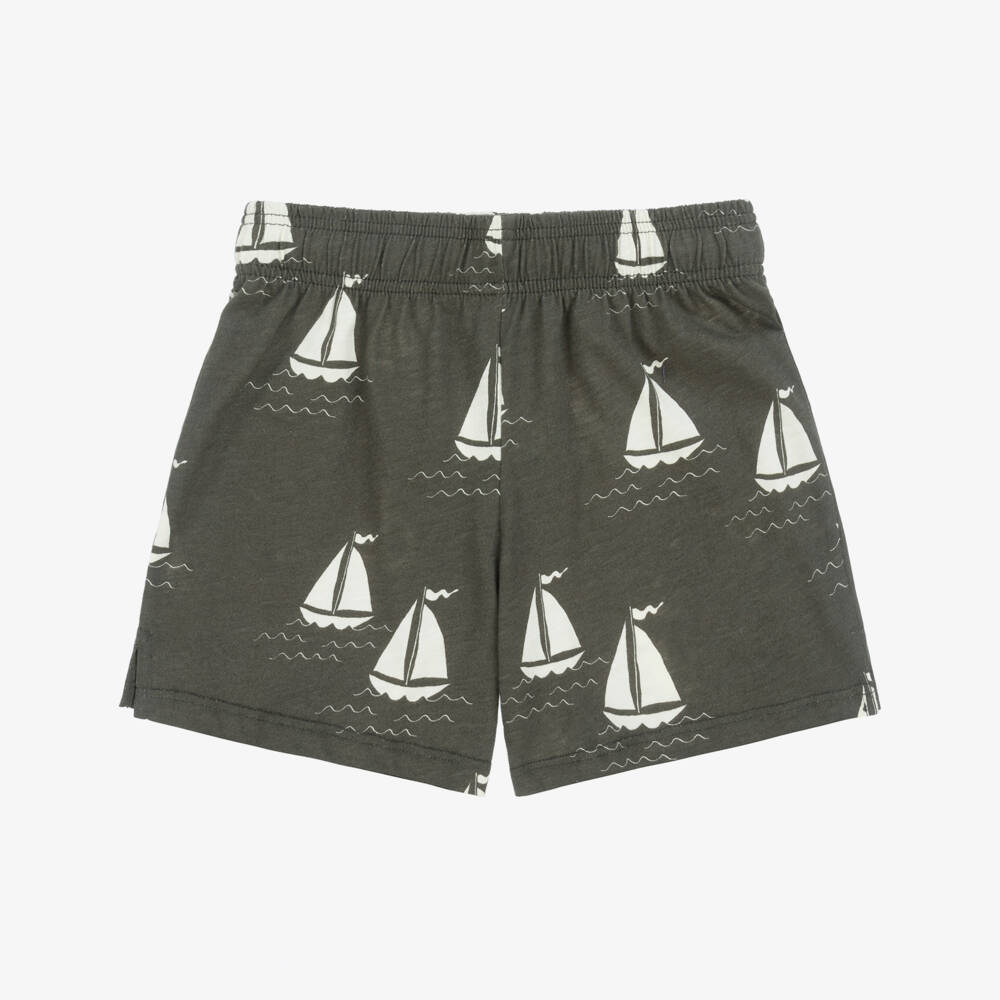 Mini Rodini-Серые хлопковые шорты для мальчиков в морском стиле | Childrensalon Outlet