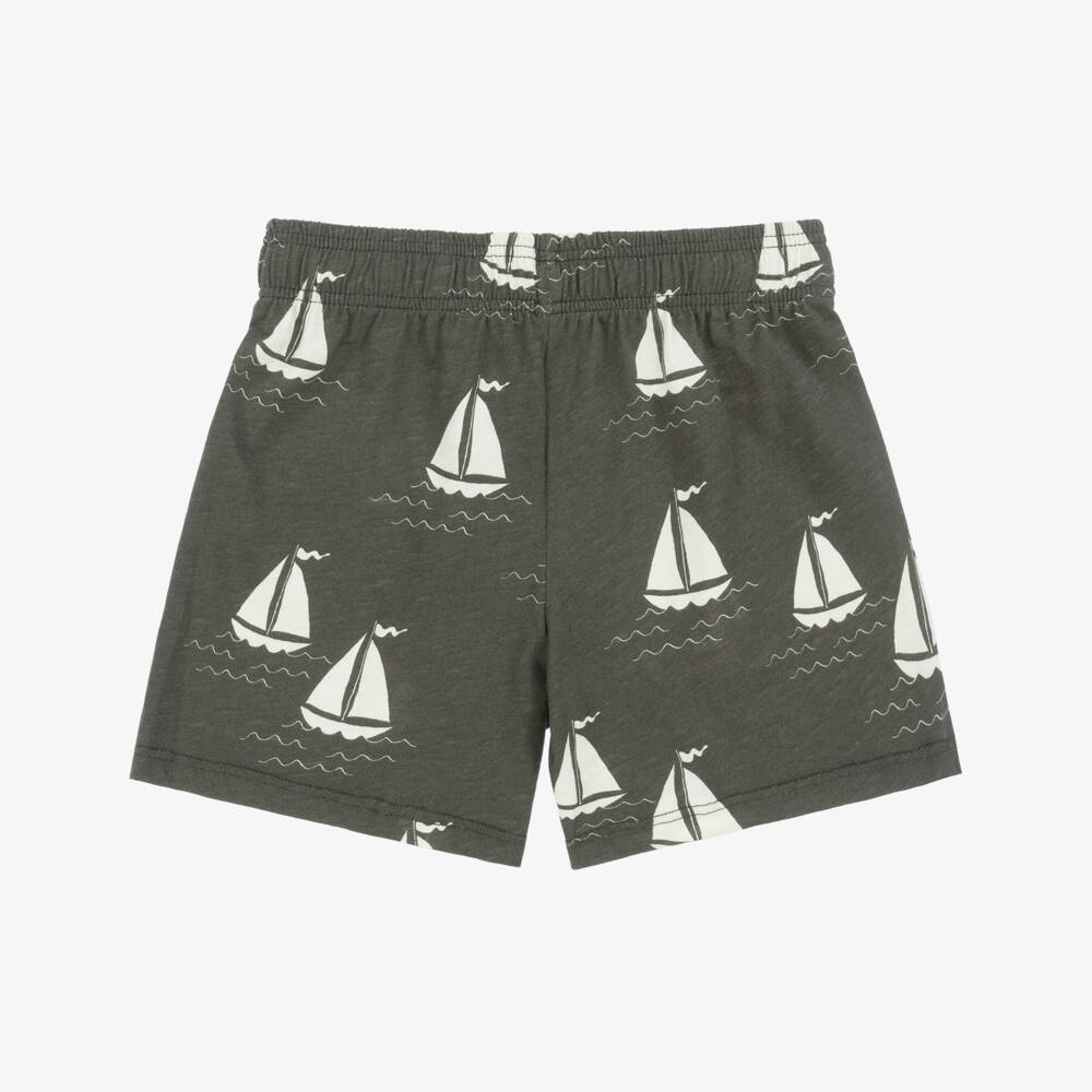 Mini Rodini-Серые хлопковые шорты для мальчиков в морском стиле | Childrensalon Outlet